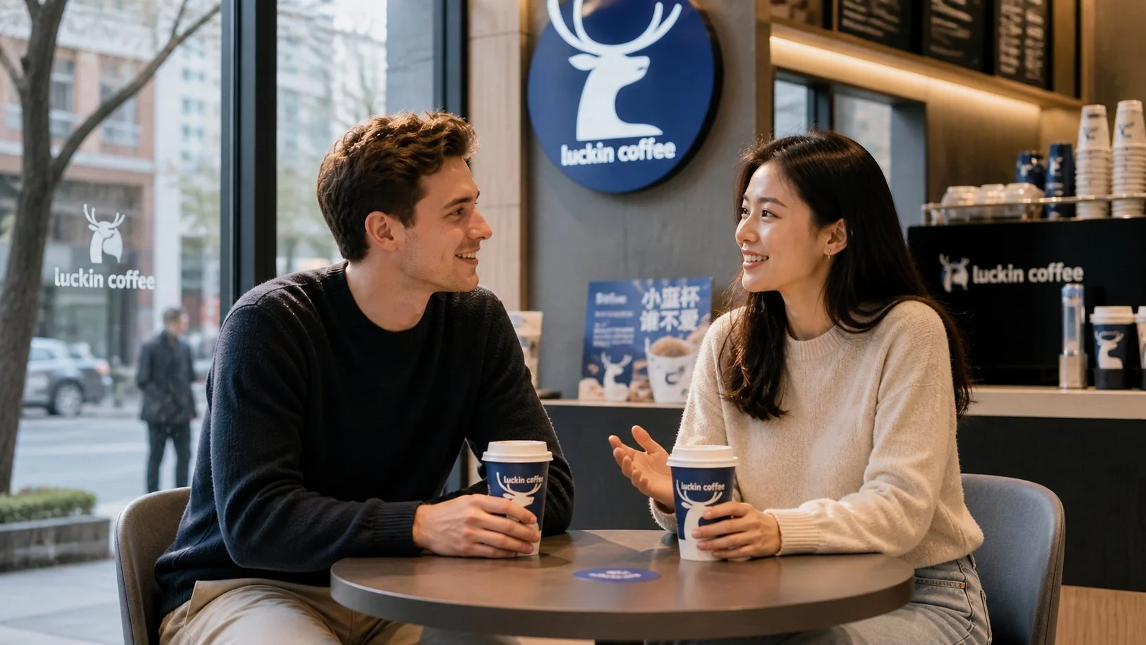 Conversational Chinese practice at Beijing cafe