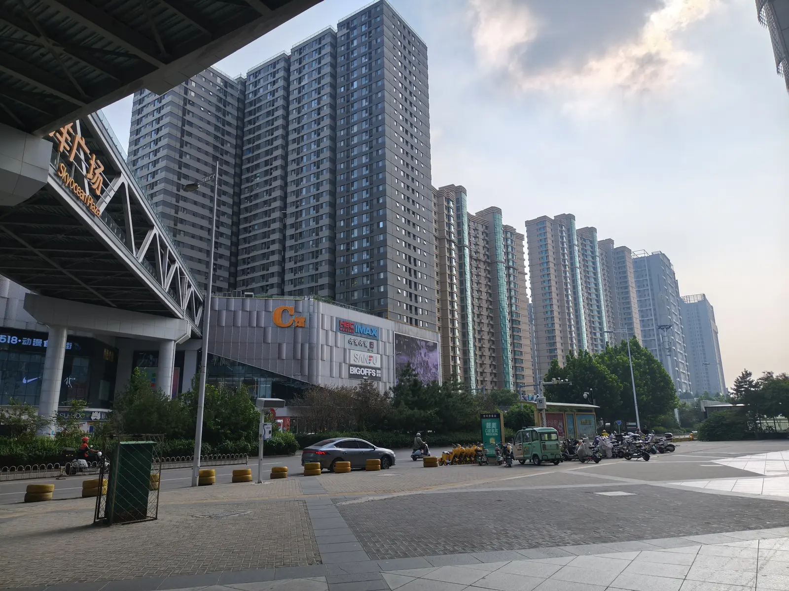 Shopping mall surrounded by apartment towers in China